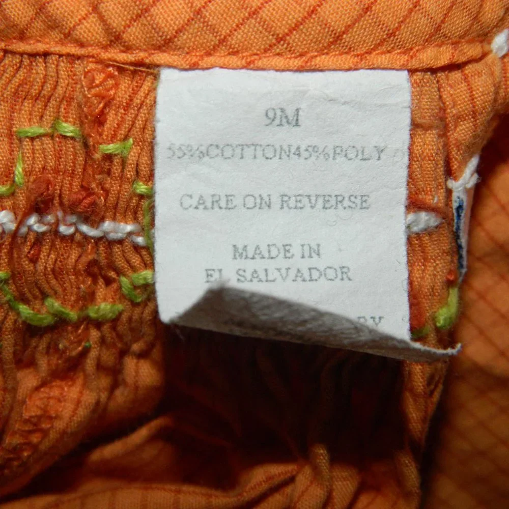 Silly Goose Hand Smocked Fall 2 pc Outfit Size 9M (H-42)